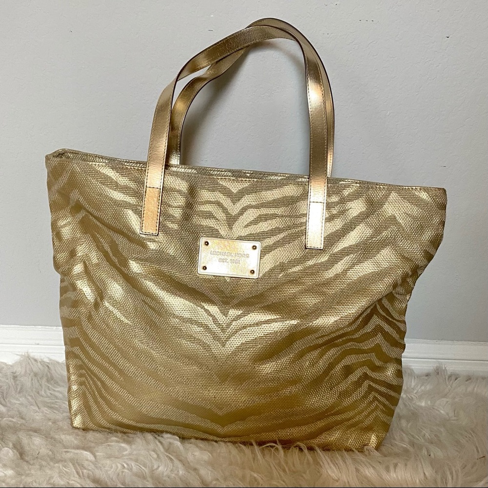 Michael Kors Gold Zebra Tote
